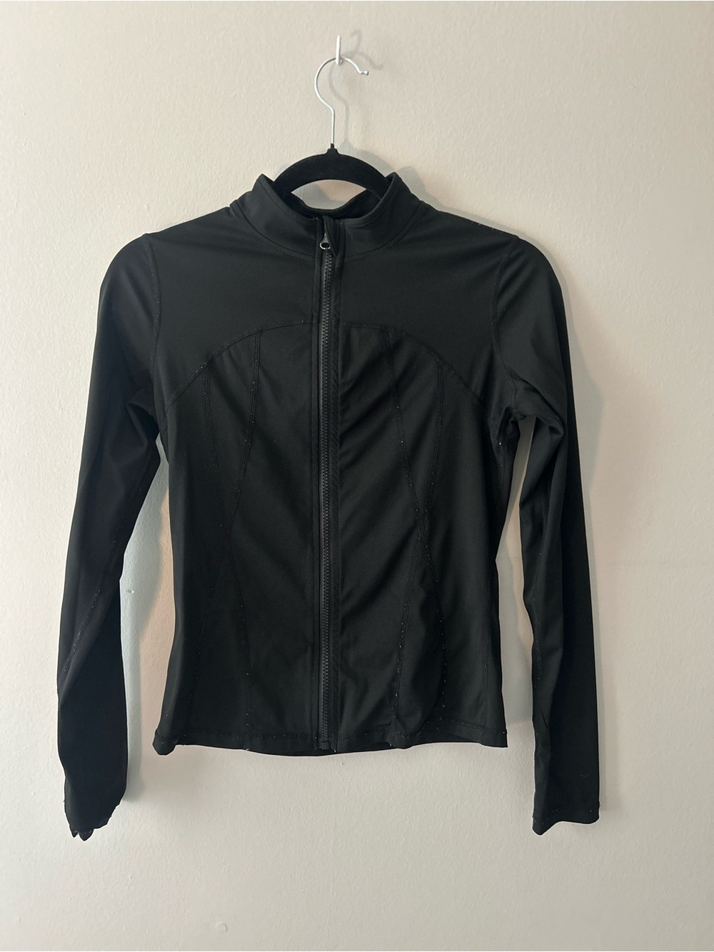 Black Women's Long-Sleeve Zip Front Jacket